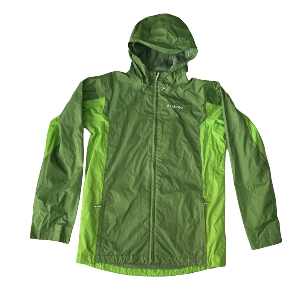 Columbia Sportswear Youth Rain Coat Windbreaker Zip Pockets Hooded Jacket Sz L